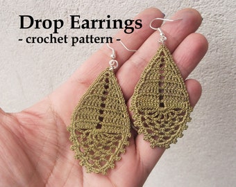 Crochet Drop Earrings Pattern: Romantic Jewelry Tutorial (PDF File)