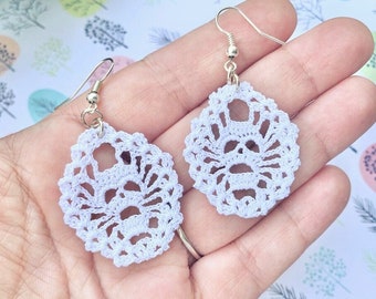 micro crochet Skull earrings - instant download PDF