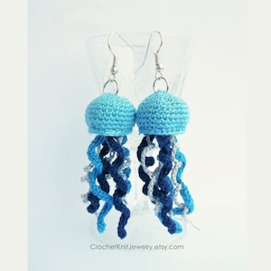 gehäkelte Qualle Ohrringe Muster, Tier Schmuck, Meer, Strand, Sommer, sofort PDF Download
