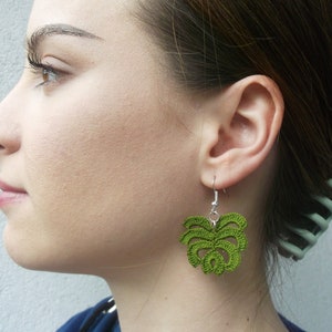 Monstera Crochet Earrings Pattern instant PDF download image 2