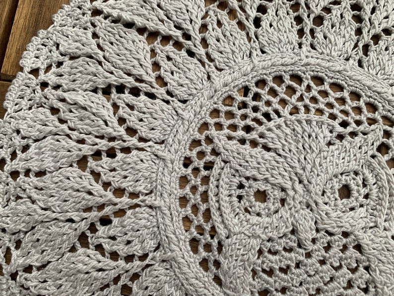 Crochet doily handmade Owl, Textured Dreamcatcher Wall Hanging Mandala Table decor, Halloween crochet image 2