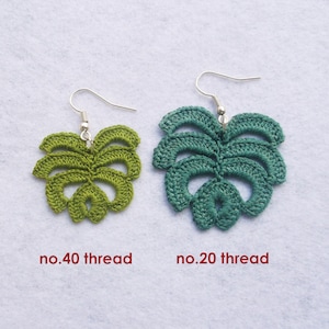 Monstera Crochet Earrings Pattern instant PDF download image 4