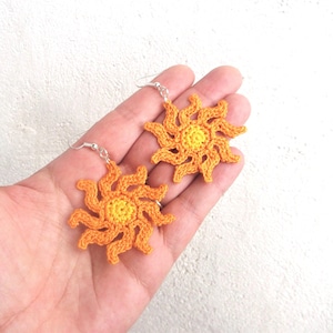 Sun Crochet Earrings Pattern: Summer Beach Jewelry (PDF Pattern)