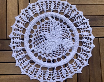 Handmade crochet doily Dove, crochet dream catcher, ready to ship