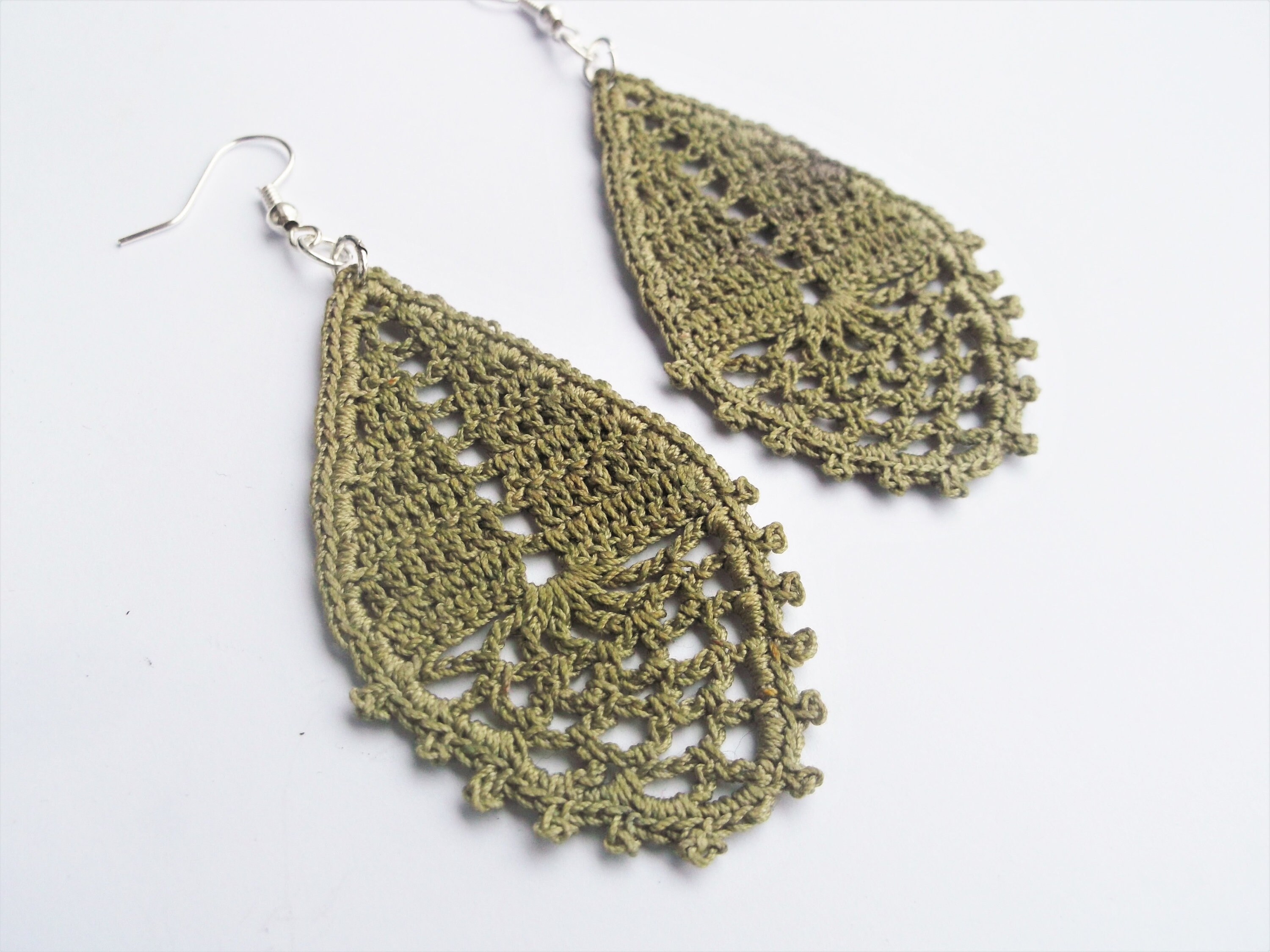 Crochet Floating Drop Shape Locket, Gift for Crocheter, Micro