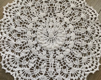 Ballerina crochet doily, handmade doily for sale, 11 inch in diameter, crochet lace