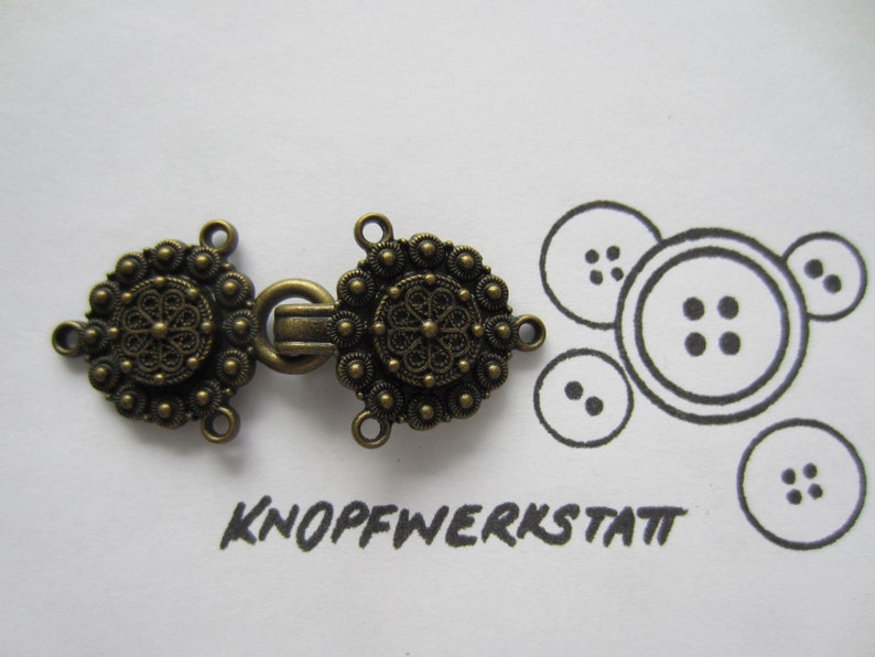 clasp Dirndl metal button 1 Metal robe hook buckle robe clasp Oktoberfest Bayern closure Middle Ages