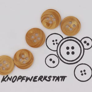5 wooden buttons 15 mm, buttons, wooden buttons, button, buttons, sewing button, wooden button, traditional buttons, brown wood, 4 hole button