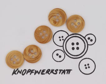5 Holzknöpfe 15mm, Buttons, Holzknöpfe, Knopf, Knöpfe, Sewing Button, Wooden Button, Trachtenknöpfe, braunes Holz, 4 Loch Knopf
