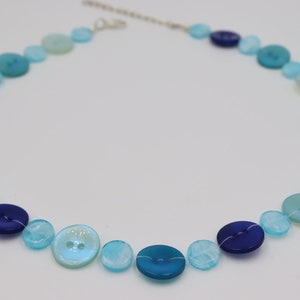 Chain, button chain, necklace, buttons, Perlon chain, statement chain, gift for girlfriend, turquoise colored chain, Mother&#39;s Day, birthday
