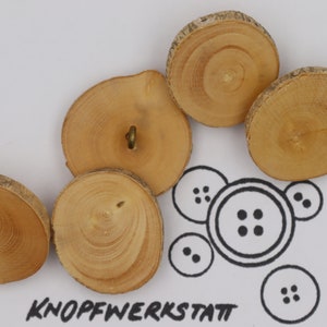 5 wooden buttons approx. 25 x 30 mm, buttons, wooden buttons, button, buttons, sewing button, craft button, wooden, traditional buttons, natural material, brown