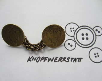 1 clasp with chain and button metal, garment clasp, traditional costume clasp, buckles, metal button, Oktoberfest, Bavaria, clasp, closure