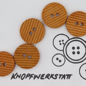 5 wooden buttons 15, 20 mm, buttons, wooden buttons, buttons, sewing button, craft button, wooden button, traditional buttons, natural material, 2 hole button