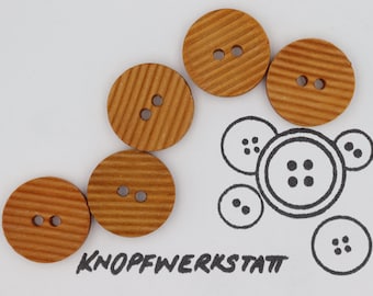 5 wooden buttons 15, 20 mm, buttons, wooden buttons, buttons, sewing button, craft button, wooden button, traditional buttons, natural material, 2 hole button