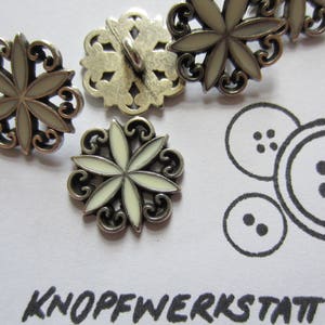 5 metal buttons 15 or 20 mm, traditional buttons, flat button, shank button, metal button, blouse button, jacket button, children&#39;s button, white-silver