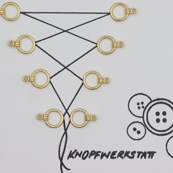 Oeillets de corsage en métal, oeillets de dirndola, crochets de corsage, oeillets de laçage, boutons de costume, bouton en métal, médiéval, Oktoberfest, Bavière, dirndel