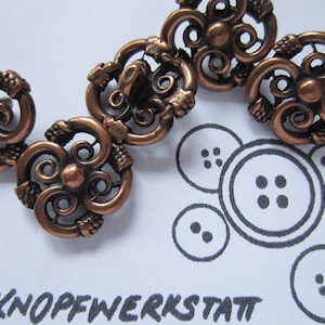 5 metal buttons 20 mm or 28 mm, buttons, traditional buttons, copper-colored buttons, openwork, metal button, flower motif, coat button,