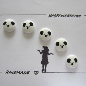 5 fabric buttons PANDABÄR 18 mm, buttons, children&#39;s buttons, fabric button, fabric buttons, button, buttons, sewing button, children&#39;s clothing, jacket, baby