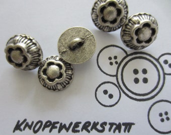 5 boutons en métal 12 mm ou 15 mm, boutons, boutons, boutons de costume, boutons, bouton de couture, bouton d’artisanat, bouton en métal, fleur, fleur