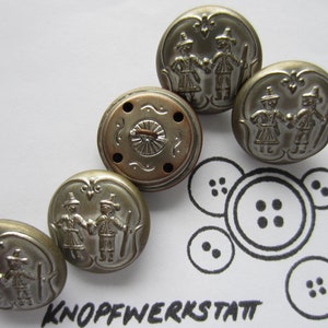 5 metal buttons 23 mm, buttons, traditional buttons, dirndl buttons, children&#39;s buttons, domed, metal button, traditional pair, picture button, shank button