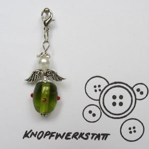 angel, guardian angel, glass bead, lucky charm, bag pendant