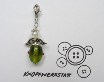 angel, guardian angel, glass bead, lucky charm, bag pendant