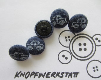 5 fabric buttons 14 mm, buttons,children's buttons,buttons,fabric buttons,fabric buttons,buttons,buttons,sewing button,craft button,car, car