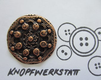 1 metal button 35 mm, button, traditional buttons, large button, shank button, metal button, traditional button, coat button, copper-colored button,