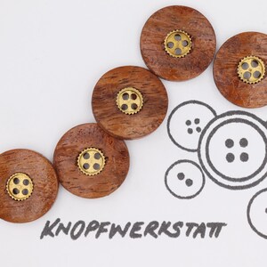 5 wooden buttons 20 mm, button, wooden buttons, button, buttons, sewing button, craft button, wooden button, traditional buttons, natural material, 4 hole button