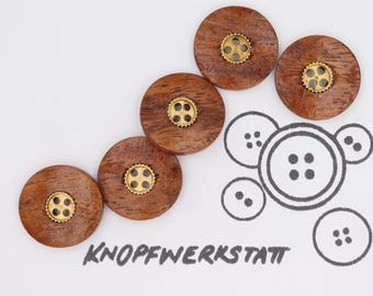 5 wooden buttons 20 mm, button, wooden buttons, button, buttons, sewing button, craft button, wooden button, traditional buttons, natural material, 4 hole button