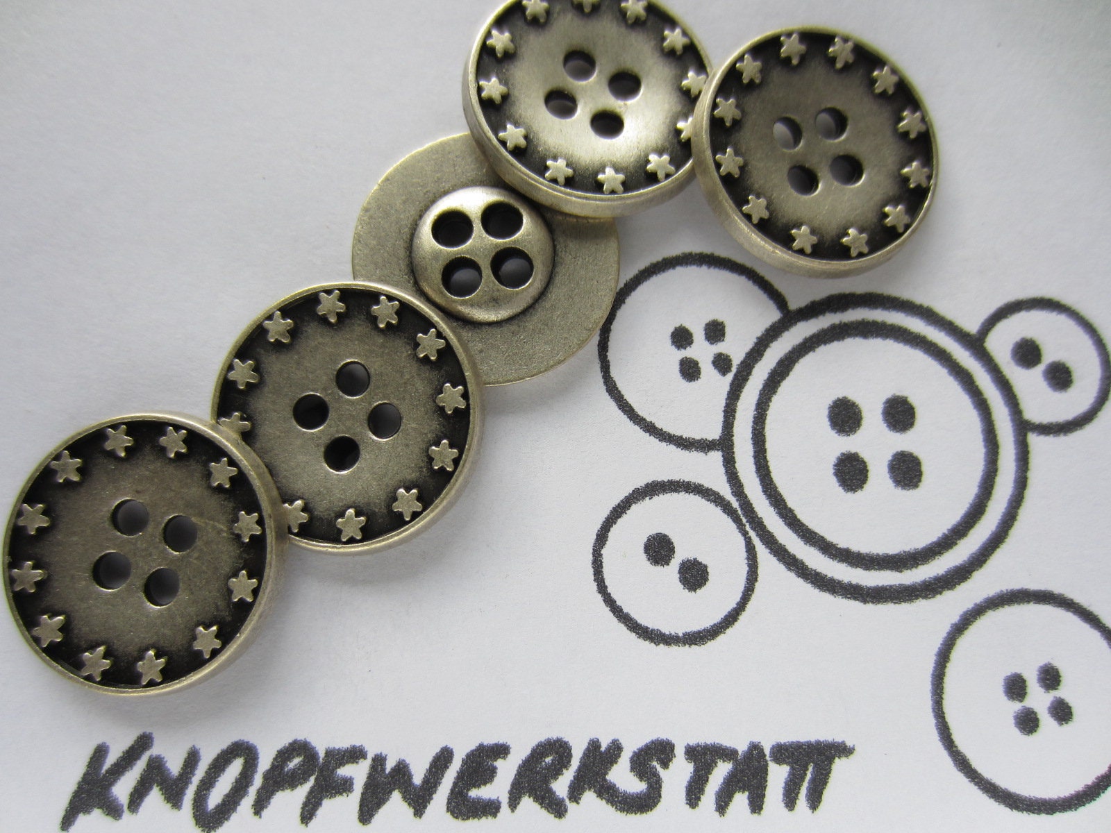 5 Metal Buttons 18 Mm, Buttons, Traditional Buttons, Buttons, Shirt ...