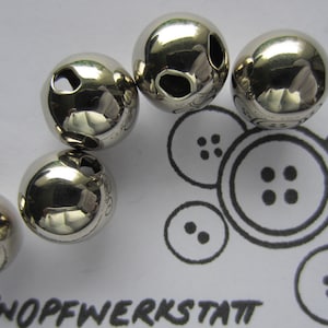 5 metal buttons 14 mm, buttons, traditional buttons, buttons, ball button, shiny silver, dirndl button, metal button, ball button, blouse button,