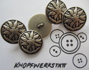 Hartmann Knöpfe – Große Herzform, Silber/altsilber, 23 Mm, 6 Stück, Made In Germany!