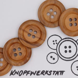 5 wooden buttons 25 mm, button, wooden buttons, button, buttons, sewing button, craft button, wooden button, traditional buttons, natural material, 4 hole button