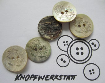 5 Perlmuttknöpfe 15, 18 oder 20mm,Buttons,Schaltflächen,Trachtenknöpfe,Knöpfe,Sewing Button,Craft Button,mother of pearl,Permuttknöpfe,Blume