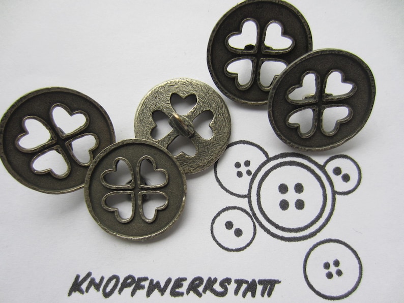 5 metal buttons 18 mm or 23 mm craft button metal button buttons buttons costume buttons buttons sewing button heart, buttons