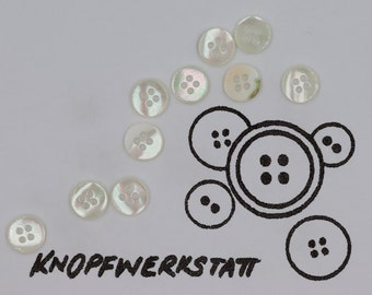 10 Perlmuttknöpfe 8mm,Buttons,Schaltflächen,Trachtenknöpfe,Knöpfe,Sewing Button,Craft Button,mother of pearl,Permuttknöpfe, Puppenknöpfe