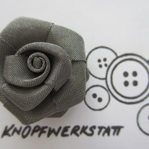 1 metal button 35 mm, button, traditional buttons, buttons, sewing button, craft button, metal button, rose, metal rose, evening wear, silver grey