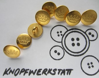 3 Knopfpaare Zum Annähen – Gold Glänzend, 18 Mm, Mit Kettchen, Made In Germany