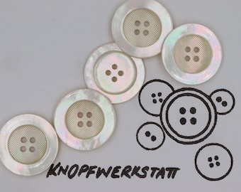 5 mother of pearl buttons 15 mm or 23 mm, buttons, traditional buttons, buttons, sewing button, mother of pearl, mother of pearl buttons, natural material, jacket button