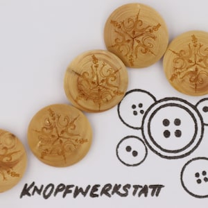 5 wooden buttons 23 mm, buttons, wooden buttons, button, buttons, craft button, wooden button, traditional buttons, natural material,