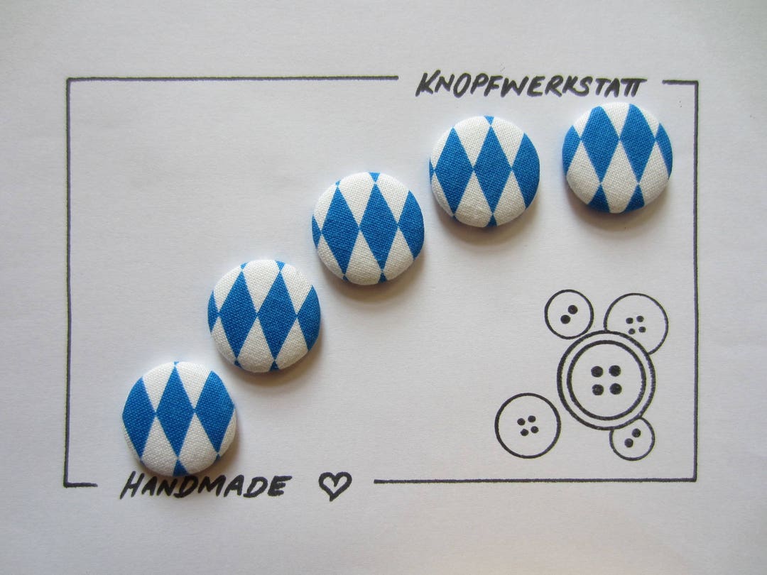 White - 1.5cm Handmade Fabric Button Small (Set Of 12) 13