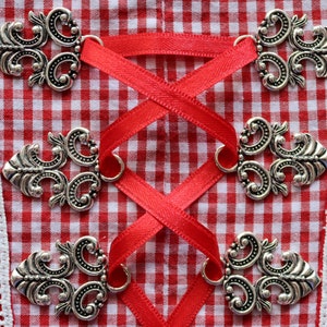 Metal bodice eyelets, 3, 4 or 5 pairs, dirndl eyelets, bodice hooks, lacing eyelets, traditional buttons, Middle Ages, Oktoberfest, dirndl, bodice eyelets