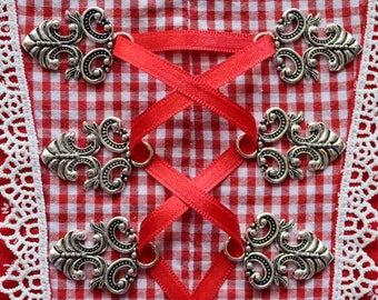 Miederösen aus Metall, Dirndelösen, Miederhaken, Schnüröse, Trachtenknöpfe, metal button, Mittelalter, Oktoberfest, Dirndl, Miederösen