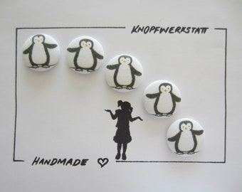 5 fabric buttons PINGUIN 23 mm, buttons, children's buttons, fabric button, fabric buttons, button, buttons, sewing button, craft button, children's clothing
