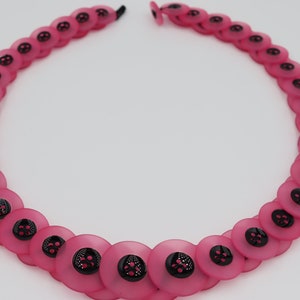 Necklace, button necklace, buttons, fish scale necklace, statement necklace, pink necklace, pink button necklace, gift for girlfriend