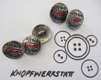 5 metal buttons 16 mm, button, buttons, children's button, duck motif, children's button, traditional button, silver-colored, children's jacket, children's clothing