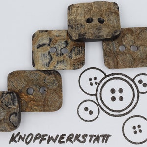 5 Hornknöpfe 15x21mm oder 19x25mm, Buttons, Trachtenknöpfe, rechteckige Knöpfe,  2 Loch Knopf, horn button, Naturmaterial, braun,