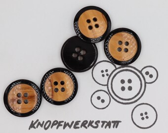 5 boutons en bois 15,20 mm, boutons, boutons en bois, bouton, boutons, bouton à coudre, bouton en bois, boutons traditionnels, matière naturelle, bouton 4 trous