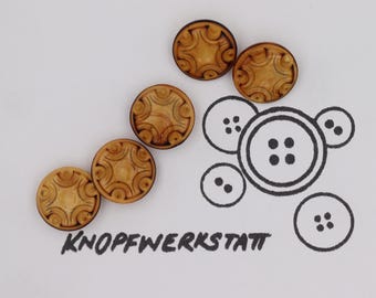 5 wooden buttons 15 mm, buttons, wooden buttons, button, buttons, sewing button, craft button, wooden button, traditional buttons, natural material, light brown